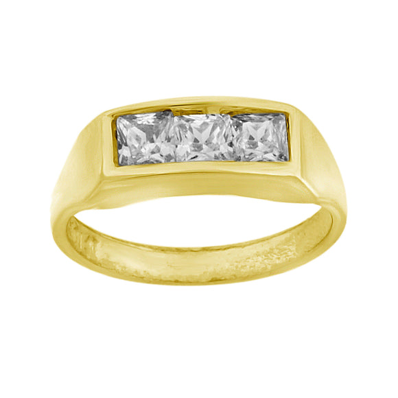 14kt Yellow Gold Princess-cut Cubic Zirconia Polished Finish Baby Ring