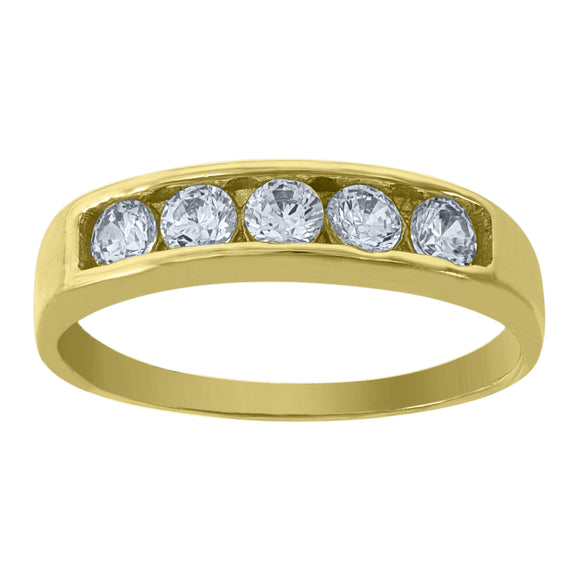 14kt Yellow Gold Cubic Zirconia Polished Finish Baby Ring