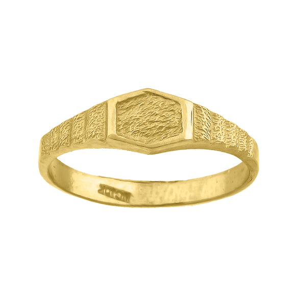 14kt Yellow Gold Textured Baby Signet Ring