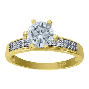 10kt Two-tone Gold Womens Cubic Zirconia Engagement Ring