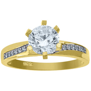 10kt Two-tone Gold Womens Cubic Zirconia Engagement Ring