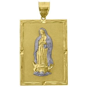 10kt Two-Tone Gold Unisex Religious Guadalupe Charm Pendant