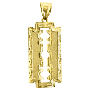 10kt Yellow Gold Mens Textured Blade Charm Pendant