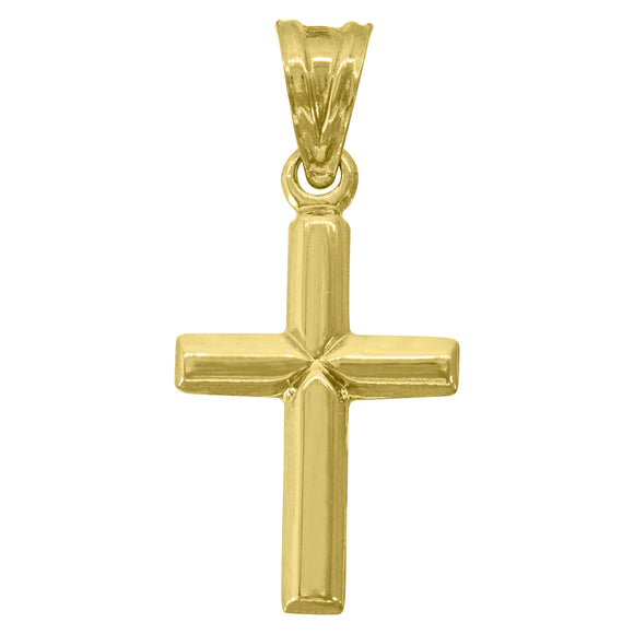 10kt Yellow Gold Unisex Cross Religious Charm Pendant