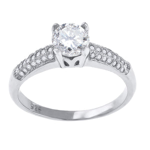 925 Sterling Silver Womens Cubic Zirconia Engagement Ring Size 6