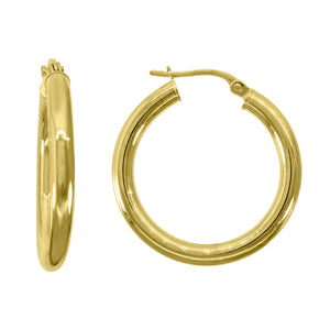10kt Yellow Gold Womens Classic Hoop Earrings