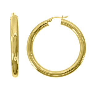10kt Yellow Gold Womens Classic Hoop Earrings