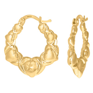 10kt Yellow Gold DC Brushed Womens XO Hugs & Kisses Hinged Hoops Huggies