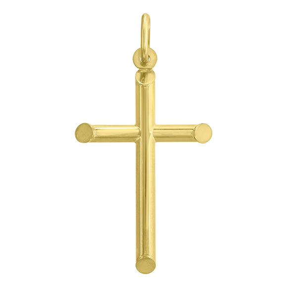 10kt Yellow Gold Mens Cross Ht:40mm x W:21.3mm Religious Charm Pendant