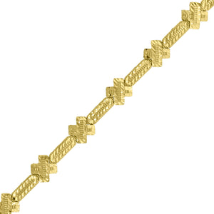10kt Yellow Gold Womens X Link Bracelet Size 7 Inches