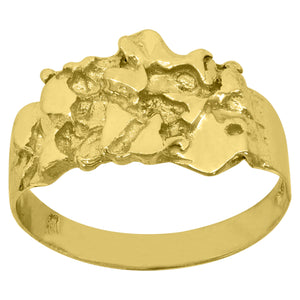 10kt Yellow Gold Mens Nugget Fashion Ring