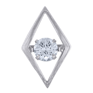 925 Sterling Silver Womens Cubic-Zirconia Kite Charm Pendant
