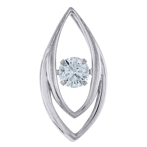 925 Sterling Silver Womens Cubic-Zirconia Marquise Charm Pendant