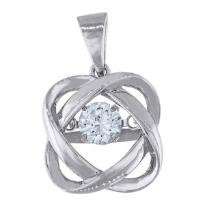 925 Sterling Silver Womens Cubic-Zirconia Fashion Charm Pendant