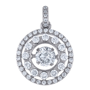 925 Sterling Silver Womens Cubic-Zirconia Fashion Charm Pendant