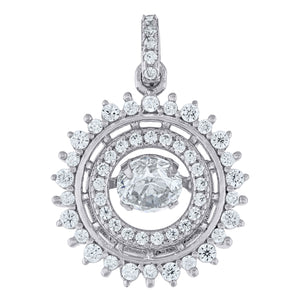 925 Sterling Silver Womens Cubic-Zirconia Fashion Charm Pendant