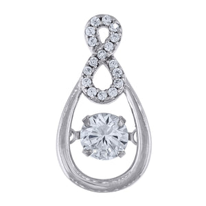 925 Sterling Silver Womens Cubic-Zirconia Infinity Charm Pendant