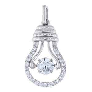 925 Sterling Silver Womens Cubic-Zirconia Fashion Charm Pendant