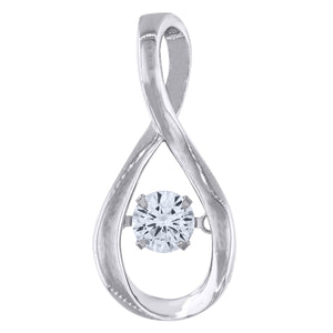 925 Sterling Silver Womens Cubic-Zirconia Infinity Charm Pendant