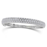 14kt White Gold Womens Round Diamond Bangle Bracelet 2-1/2 Cttw
