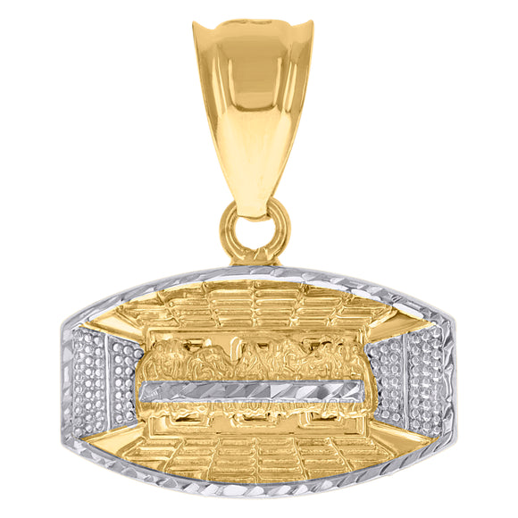 10kt Two-tone Gold Mens Last Supper Religious Charm Pendant
