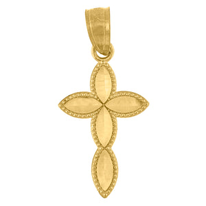 10kt Yellow Gold Unisex Passion Cross Religious Charm Pendant