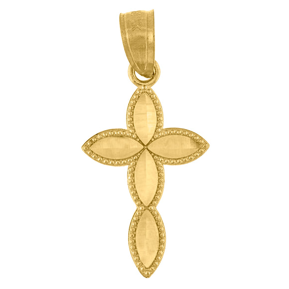 10kt Yellow Gold Unisex Passion Cross Religious Charm Pendant