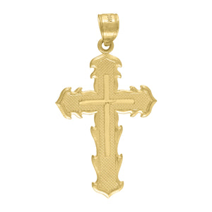 10kt Yellow Gold Unisex Cross Religious Charm Pendant