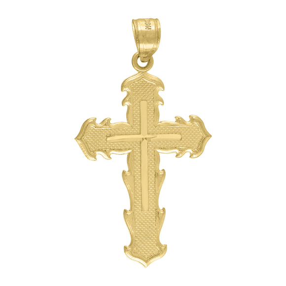 10kt Yellow Gold Unisex Cross Religious Charm Pendant