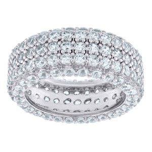 925 Sterling Silver Womens Cubic-Zirconia Fashion Wedding Band Ring Size 7