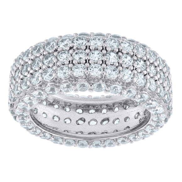 925 Sterling Silver Womens Cubic-Zirconia Fashion Wedding Band Ring Size 7
