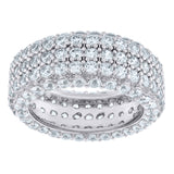 925 Sterling Silver Womens Cubic-Zirconia Fashion Wedding Band Ring Size 7