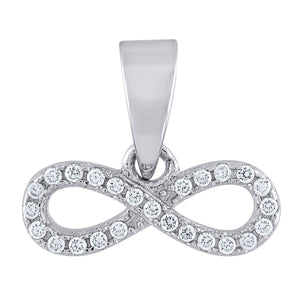 925 Sterling Silver Womens CZ Infinity Charm Pendant
