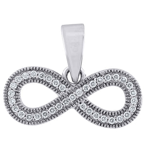 925 Sterling Silver Womens CZ Infinity Charm Pendant