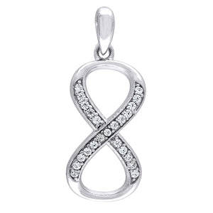 925 Sterling Silver Womens CZ Infinity Charm Pendant