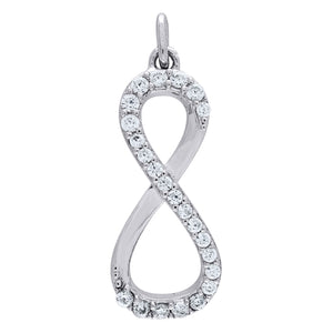 925 Sterling Silver Womens CZ Infinity Charm Pendant