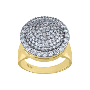 10kt Two-tone Gold Womens Cubic Zirconia Round Engagement Ring