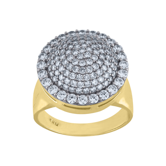 10kt Two-tone Gold Womens Cubic Zirconia Round Engagement Ring