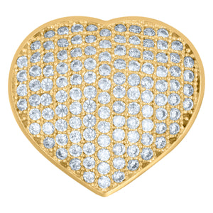 10kt Two-tone Gold Womens Cubic Zirconia Heart Engagement Ring