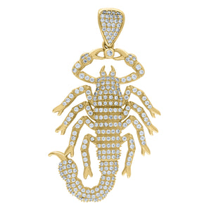 10Kt Yellow Gold Mens Cubic-Zirconia Scorpio Charm Pendant 