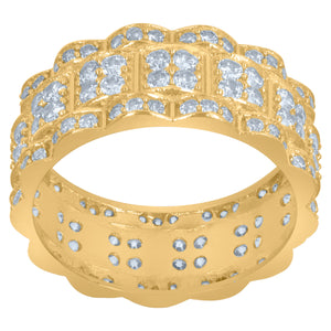 10Kt Two-Tone Gold Mens Cubic-Zirconia Presidential Rings