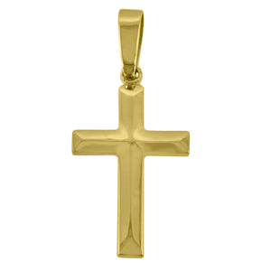 925 Sterling Silver Yellow-Tone Unisex Cross Religious Charm Pendant