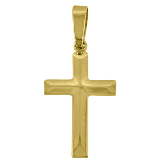 925 Sterling Silver Yellow-Tone Unisex Cross Religious Charm Pendant