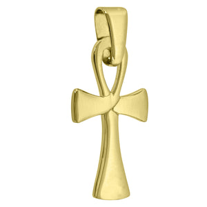 925 Sterling Silver Yellow-Tone Unisex Cross Religious Charm Pendant