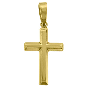 925 Sterling Silver Yellow-tone Unisex Cross Religious Charm Pendant