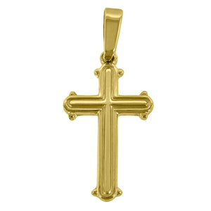 925 Sterling Silver Yellow-tone Unisex Cross Religious Charm Pendant