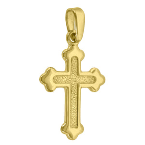 925 Sterling Silver Yellow-Tone Unisex Cross Religious Charm Pendant