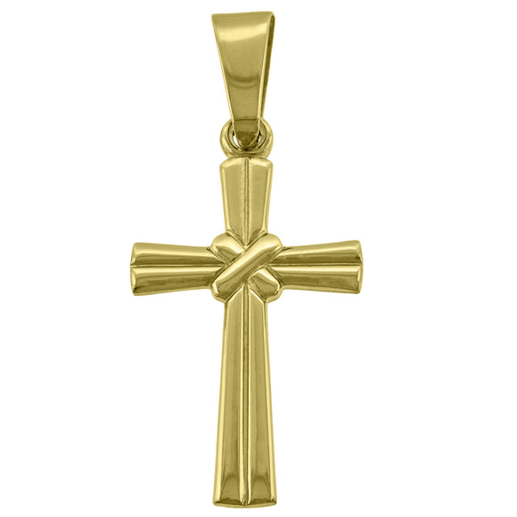 925 Sterling Silver Yellow-Tone Unisex Cross Religious Charm Pendant