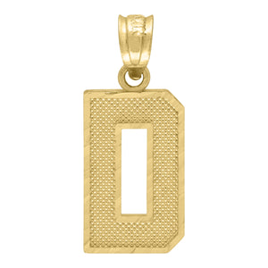 10kt Yellow Gold Unisex Textured Initial Letter D Charm Pendant