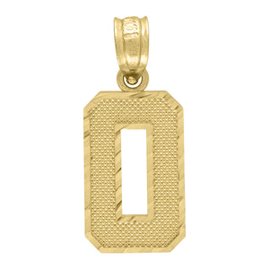 10kt Yellow Gold Unisex Textured Initial Letter O Charm Pendant